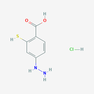 4-Hydrazinyl-2-sulfanylbenzoic acid;hydrochloride