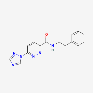 molecular formula C15H14N6O B2911446 N-phenethyl-6-(1H-1,2,4-triazol-1-yl)pyridazine-3-carboxamide CAS No. 1448137-15-2