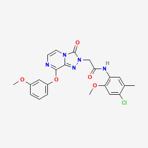 molecular formula C22H20ClN5O5 B2911469 N-(4-chloro-2-methoxy-5-methylphenyl)-2-[8-(3-methoxyphenoxy)-3-oxo-2H,3H-[1,2,4]triazolo[4,3-a]pyrazin-2-yl]acetamide CAS No. 1251601-03-2