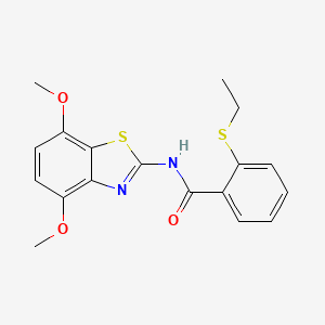molecular formula C18H18N2O3S2 B2911488 N-(4,7-dimethoxybenzo[d]thiazol-2-yl)-2-(ethylthio)benzamide CAS No. 886917-79-9