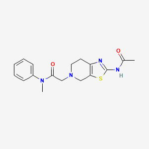 molecular formula C17H20N4O2S B2911497 2-(2-acetamido-6,7-dihydrothiazolo[5,4-c]pyridin-5(4H)-yl)-N-methyl-N-phenylacetamide CAS No. 1795298-67-7