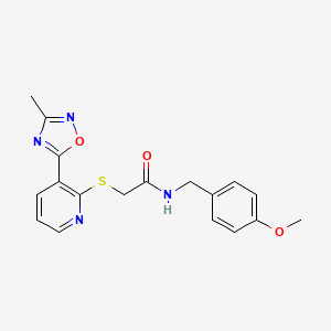 N-(4-methoxybenzyl)-2-((3-(3-methyl-1,2,4-oxadiazol-5-yl)pyridin-2-yl)thio)acetamide