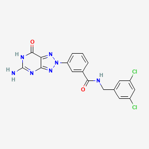 molecular formula C18H13Cl2N7O2 B2911512 3-(5-氨基-7-羟基-[1,2,3]三唑并[4,5-D]嘧啶-2-基)-N-(3,5-二氯苄基)-苯甲酰胺 CAS No. 679404-40-1
