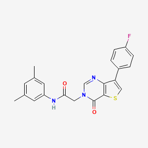 molecular formula C22H18FN3O2S B2911513 N-(3,5-dimethylphenyl)-2-[7-(4-fluorophenyl)-4-oxothieno[3,2-d]pyrimidin-3(4H)-yl]acetamide CAS No. 1207038-37-6