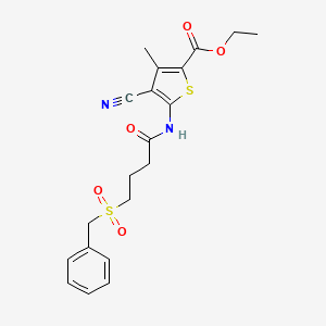 Ethyl 5-(4-(benzylsulfonyl)butanamido)-4-cyano-3-methylthiophene-2-carboxylate