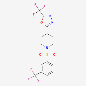 2-(Trifluoromethyl)-5-(1-((3-(trifluoromethyl)phenyl)sulfonyl)piperidin-4-yl)-1,3,4-oxadiazole