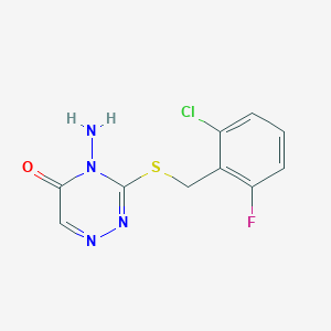 4-Amino-3-[(2-chloro-6-fluorophenyl)methylsulfanyl]-1,2,4-triazin-5-one
