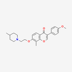 molecular formula C25H29NO4 B2911560 3-(4-methoxyphenyl)-8-methyl-7-(2-(4-methylpiperidin-1-yl)ethoxy)-4H-chromen-4-one CAS No. 903856-71-3