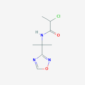 molecular formula C8H12ClN3O2 B2911568 2-Chloro-N-[2-(1,2,4-oxadiazol-3-yl)propan-2-yl]propanamide CAS No. 2411285-54-4