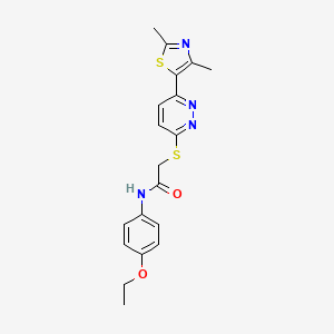 molecular formula C19H20N4O2S2 B2911569 2-((6-(2,4-dimethylthiazol-5-yl)pyridazin-3-yl)thio)-N-(4-ethoxyphenyl)acetamide CAS No. 872988-18-6