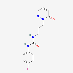 molecular formula C14H15FN4O2 B2911573 1-(4-fluorophenyl)-3-(3-(6-oxopyridazin-1(6H)-yl)propyl)urea CAS No. 1105233-34-8