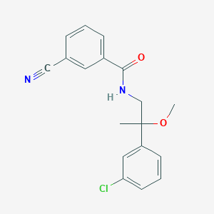 N-(2-(3-chlorophenyl)-2-methoxypropyl)-3-cyanobenzamide