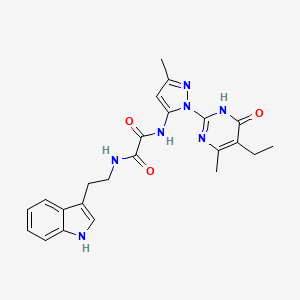N1-(2-(1H-indol-3-yl)ethyl)-N2-(1-(5-ethyl-4-methyl-6-oxo-1,6-dihydropyrimidin-2-yl)-3-methyl-1H-pyrazol-5-yl)oxalamide