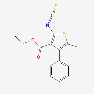 molecular formula C15H13NO2S2 B2911589 Ethyl 2-isothiocyanato-5-methyl-4-phenylthiophene-3-carboxylate CAS No. 861239-52-3