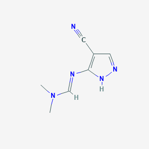 molecular formula C7H9N5 B2911590 N'-(4-cyano-1H-pyrazol-5-yl)-N,N-dimethylimidoformamide CAS No. 78972-81-3