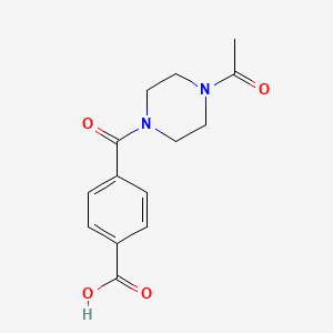 molecular formula C14H16N2O4 B2911591 4-[(4-Acetylpiperazin-1-yl)carbonyl]benzoic acid CAS No. 896508-20-6