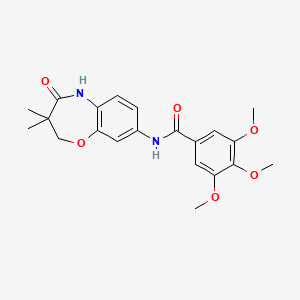molecular formula C21H24N2O6 B2911595 N-(3,3-dimethyl-4-oxo-2,3,4,5-tetrahydro-1,5-benzoxazepin-8-yl)-3,4,5-trimethoxybenzamide CAS No. 921527-09-5
