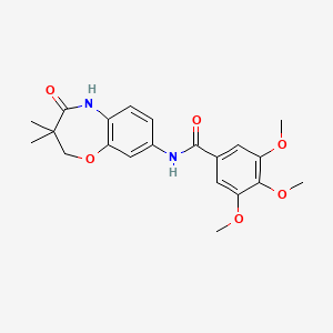 molecular formula C21H24N2O6 B2911595 N-(3,3-dimethyl-4-oxo-2,3,4,5-tetrahydrobenzo[b][1,4]oxazepin-8-yl)-3,4,5-trimethoxybenzamide CAS No. 921527-09-5
