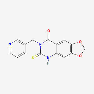 molecular formula C15H11N3O3S B2911597 7-(pyridin-3-ylmethyl)-6-sulfanylidene-5H-[1,3]dioxolo[4,5-g]quinazolin-8-one CAS No. 443349-41-5