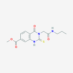 Methyl 4-oxo-3-(2-oxo-2-(propylamino)ethyl)-2-thioxo-1,2,3,4-tetrahydroquinazoline-7-carboxylate