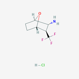 molecular formula C7H11ClF3NO B2911600 (1R,2R,3R,4S)-3-(Trifluoromethyl)-7-oxabicyclo[2.2.1]heptan-2-amine;hydrochloride CAS No. 2343963-79-9