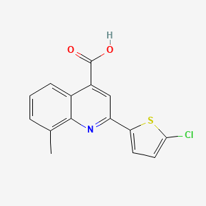 molecular formula C15H10ClNO2S B2911604 2-(5-Chlorothiophen-2-yl)-8-methylquinoline-4-carboxylic acid CAS No. 438229-02-8