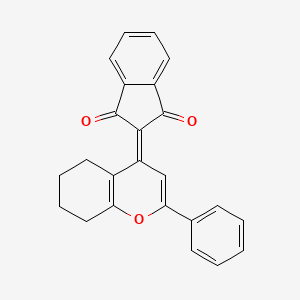 molecular formula C24H18O3 B2911609 2-(2-phenyl-5,6,7,8-tetrahydro-4H-chromen-4-ylidene)-1H-indene-1,3(2H)-dione CAS No. 865591-21-5