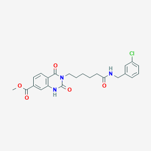 molecular formula C23H24ClN3O5 B2911611 methyl 3-(5-{[(3-chlorophenyl)methyl]carbamoyl}pentyl)-2,4-dioxo-1,2,3,4-tetrahydroquinazoline-7-carboxylate CAS No. 896384-28-4