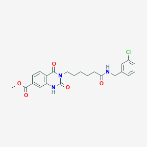 methyl 3-[6-[(3-chlorophenyl)methylamino]-6-oxohexyl]-2,4-dioxo-1H-quinazoline-7-carboxylate