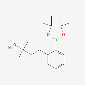 molecular formula C17H27BO3 B2911618 2-Methyl-4-(2-(4,4,5,5-tetramethyl-1,3,2-dioxaborolan-2-yl)phenyl)butan-2-ol CAS No. 1362243-52-4