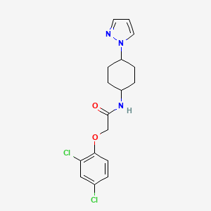 molecular formula C17H19Cl2N3O2 B2911622 2-(2,4-dichlorophenoxy)-N-[4-(1H-pyrazol-1-yl)cyclohexyl]acetamide CAS No. 2097897-29-3