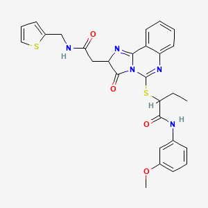 N-(3-methoxyphenyl)-2-{[3-oxo-2-({[(thiophen-2-yl)methyl]carbamoyl}methyl)-2H,3H-imidazo[1,2-c]quinazolin-5-yl]sulfanyl}butanamide
