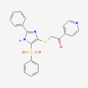 2-((2-phenyl-4-(phenylsulfonyl)-1H-imidazol-5-yl)thio)-1-(pyridin-4-yl)ethanone