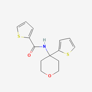 molecular formula C14H15NO2S2 B2911644 N-[4-(thiophen-2-yl)oxan-4-yl]thiophene-2-carboxamide CAS No. 2034483-29-7