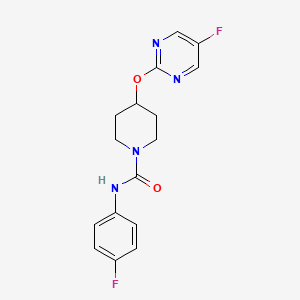 molecular formula C16H16F2N4O2 B2911645 N-(4-fluorophenyl)-4-[(5-fluoropyrimidin-2-yl)oxy]piperidine-1-carboxamide CAS No. 2380081-91-2