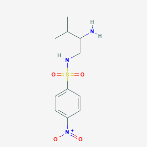 molecular formula C11H18ClN3O4S B2911667 N-(2-Amino-3-methylbutyl)-4-nitrobenzene-1-sulfonamide CAS No. 1795284-04-6