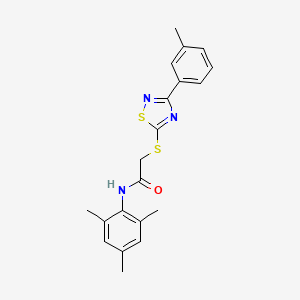 molecular formula C20H21N3OS2 B2911668 N-mesityl-2-((3-(m-tolyl)-1,2,4-thiadiazol-5-yl)thio)acetamide CAS No. 864917-80-6
