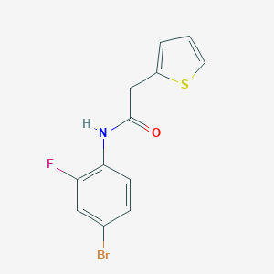 molecular formula C12H9BrFNOS B291167 N-(4-bromo-2-fluorophenyl)-2-(thiophen-2-yl)acetamide 