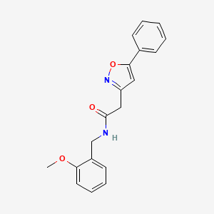 molecular formula C19H18N2O3 B2911673 N-(2-methoxybenzyl)-2-(5-phenylisoxazol-3-yl)acetamide CAS No. 953136-06-6