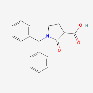 molecular formula C18H17NO3 B2911674 1-(DIPHENYLMETHYL)-2-OXOPYRROLIDINE-3-CARBOXYLIC ACID CAS No. 1881328-70-6