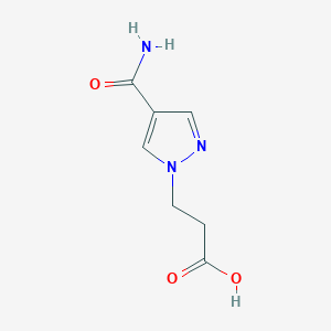 molecular formula C7H9N3O3 B2911676 3-(4-carbamoyl-1H-pyrazol-1-yl)propanoic acid CAS No. 1006458-49-6