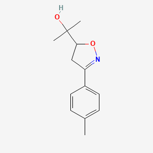 molecular formula C13H17NO2 B2911684 2-[3-(4-Methylphenyl)-4,5-dihydro-5-isoxazolyl]-2-propanol CAS No. 1609639-69-1