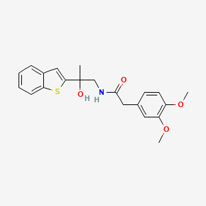 molecular formula C21H23NO4S B2911688 N-(2-(benzo[b]thiophen-2-yl)-2-hydroxypropyl)-2-(3,4-dimethoxyphenyl)acetamide CAS No. 2034403-67-1