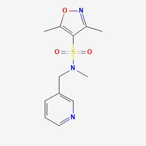molecular formula C12H15N3O3S B2911689 N,3,5-trimethyl-N-(pyridin-3-ylmethyl)-1,2-oxazole-4-sulfonamide CAS No. 866154-83-8