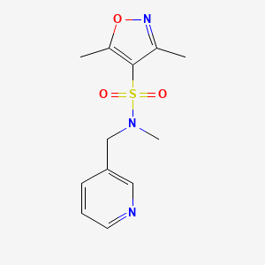 molecular formula C12H15N3O3S B2911689 N,3,5-trimethyl-N-(3-pyridinylmethyl)-4-isoxazolesulfonamide CAS No. 866154-83-8