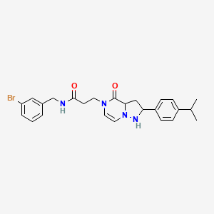 molecular formula C25H25BrN4O2 B2911699 N-[(3-bromophenyl)methyl]-3-{4-oxo-2-[4-(propan-2-yl)phenyl]-4H,5H-pyrazolo[1,5-a]pyrazin-5-yl}propanamide CAS No. 1326917-35-4