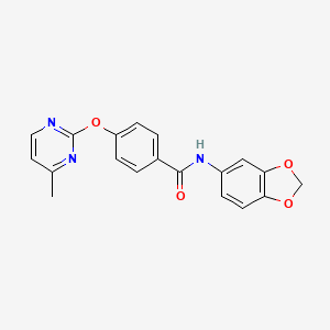 molecular formula C19H15N3O4 B2911727 N-(2H-1,3-benzodioxol-5-yl)-4-[(4-methylpyrimidin-2-yl)oxy]benzamide CAS No. 1334368-82-9