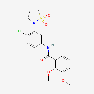 molecular formula C18H19ClN2O5S B2911740 N-(4-chloro-3-(1,1-dioxidoisothiazolidin-2-yl)phenyl)-2,3-dimethoxybenzamide CAS No. 946261-74-1