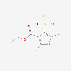 molecular formula C9H11ClO5S B2911751 Ethyl 4-(chlorosulphonyl)-2,5-dimethyl-3-furoate CAS No. 306936-32-3