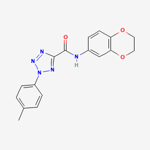 molecular formula C17H15N5O3 B2911770 N-(2,3-dihydro-1,4-benzodioxin-6-yl)-2-(4-methylphenyl)-2H-1,2,3,4-tetrazole-5-carboxamide CAS No. 1396713-09-9
